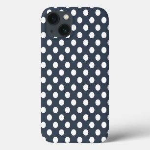 Pois blancs sur Coque gris bleu-Mate iPhone cas