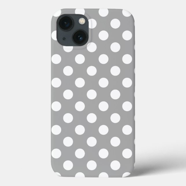 Pois blancs sur Coque gris-coque iphone Mate (Verso)