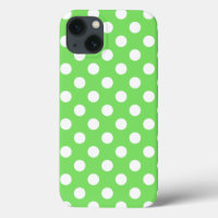 Pois blancs sur Coque vert pomme-Mate iPhone c