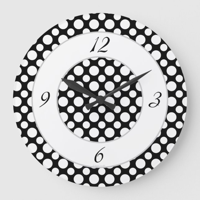 Pois blancs sur le nombre de scripts noirs horloge (Recto)