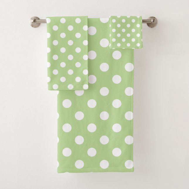 Pois blancs sur Mint Green (En situation)