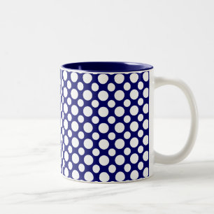 Pois blancs sur Mug Café Bleu