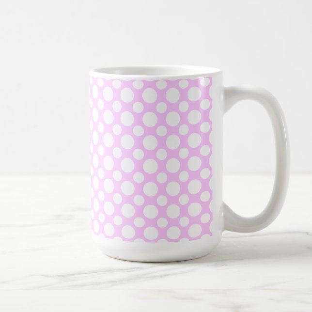 Pois blancs sur Mug de café rose (Droite)
