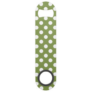 Pois blancs sur vert olive