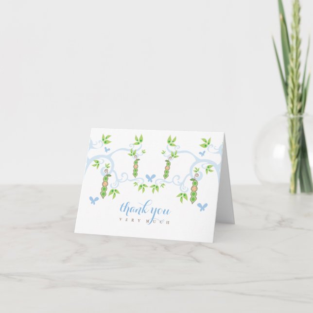 Pois Bleu Dans Un Baby shower Pod Bois Carte de re (Devant)