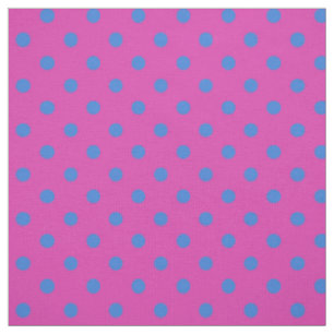 Pois bleus personnalisés sur tissu Motif Magenta