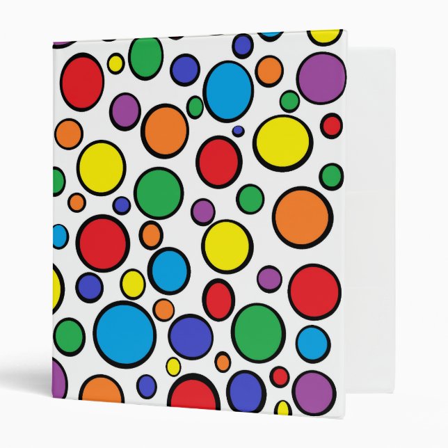 Pois colorés 3 Classeur d'anneau (Devant/intérieur)