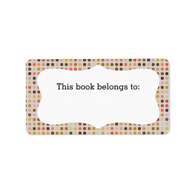 Pois colorés "Ce Livre Appartient" Étiquette (Devant)