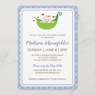 Pois dans le Baby shower de pois Invitation (Garço