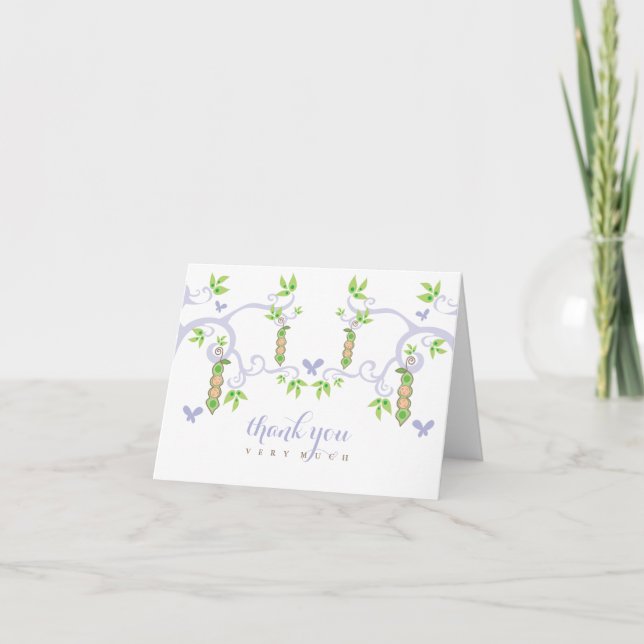 Pois Dans Un Baby shower Jumeaux Pod Carte de reme (Devant)