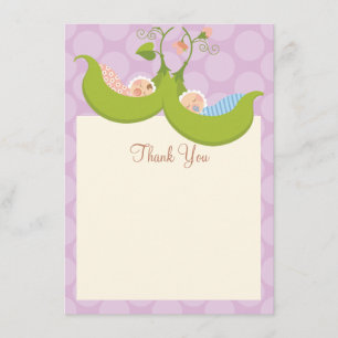 Pois dans un Merci de baby shower de fille de