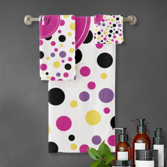 Pois de Monogramme rose chaud (Créateur téléchargé)