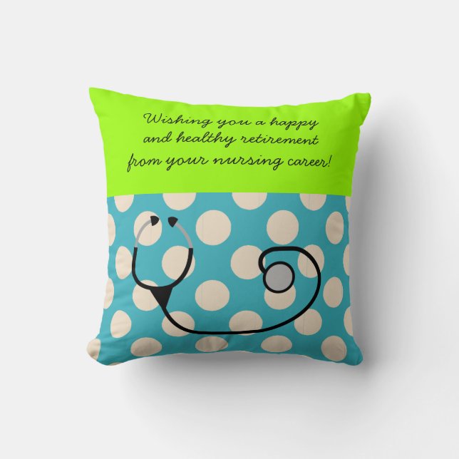 Pois de Teal de coussin de retraite d'infirmière (Recto)