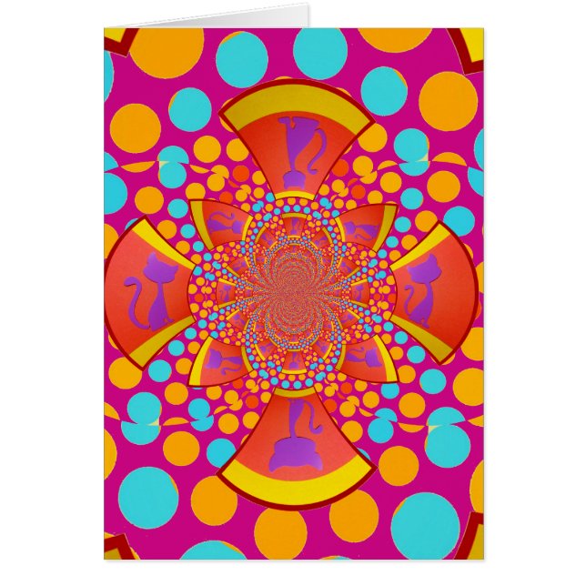 Pois de Teal de rose de kaléidoscope de chat de (Devant)