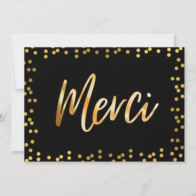 Pois D'Or Merci Personnalisé Cartes De Remerciemen (Devant)