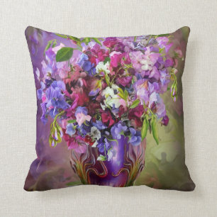 Pois doux dans le coussin de décorateur d'art de