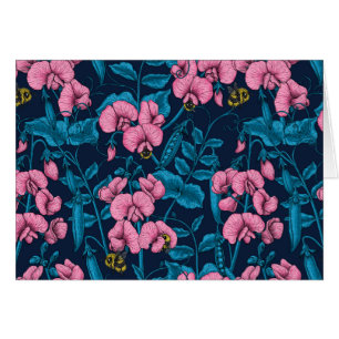 Pois doux et bourdons, rose et bleu