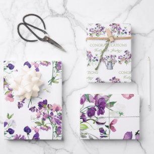 Pois doux Félicitations Enveloppement Feuilles de 