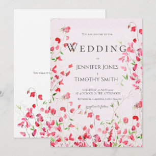 pois doux rose aquarelle 2 faire-part de mariage