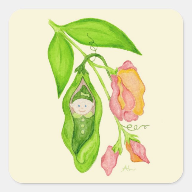 Pois doux stickers fille bébé (Devant)