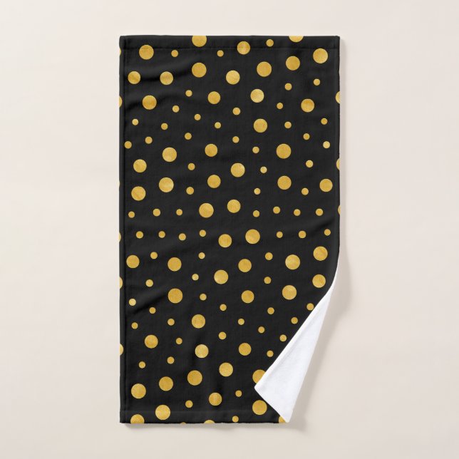 pois élégants - Or noir (Serviette à main)