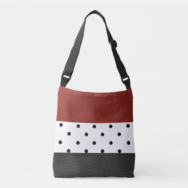 Pois en cuir noir/rouge Faux - Sac fourre-tout (Devant)