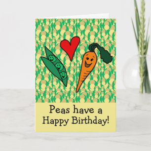 Pois et carottes Jolies cartes d'anniversaire pour