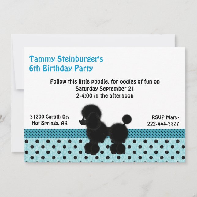 Pois et invitation de fête d'anniversaire de (Devant)