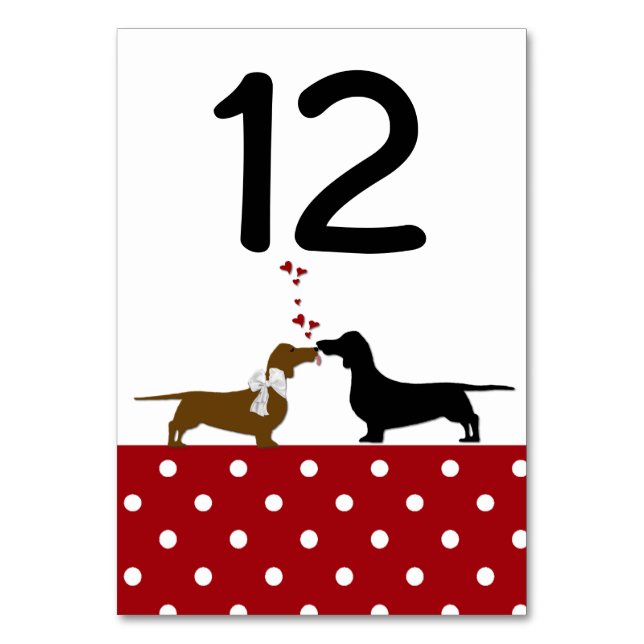 Pois et Mariages Dachshunds Numéro de table (Par défaut)