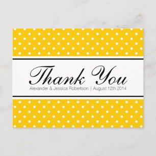 Pois jaune imprimer mariage merci cartes postales