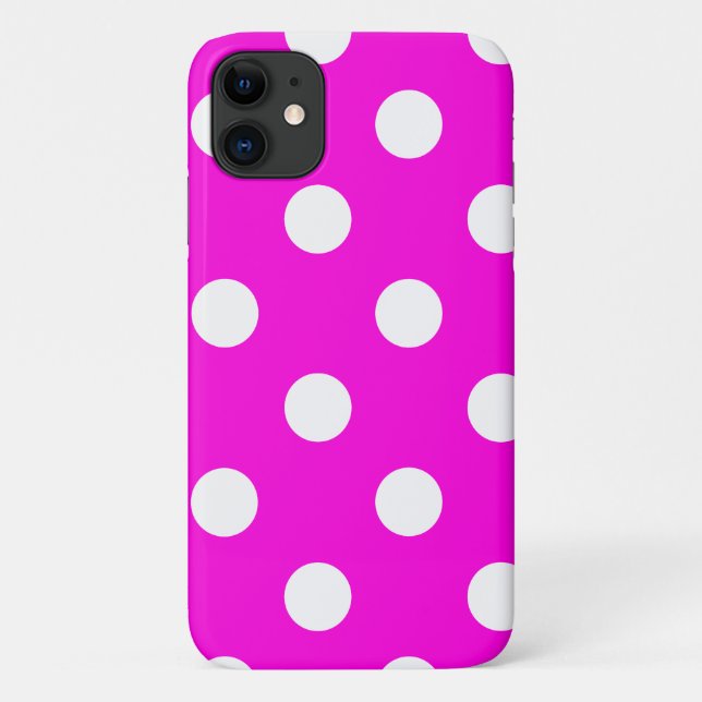 Pois magenta #FF00DC Coque-Mate coque iphone (Dos)