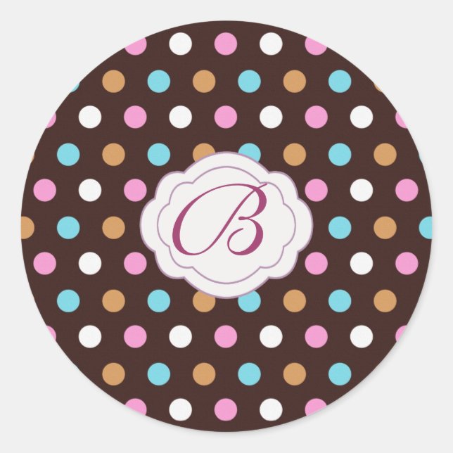Pois multicolore point Monogram Étiquette d'étique (Devant)