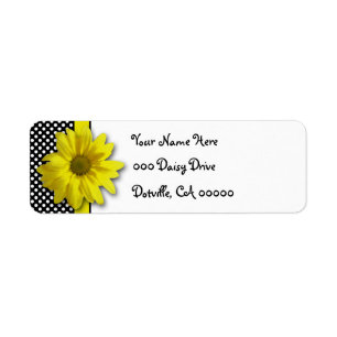 Pois noir et blanc de marguerite jaune