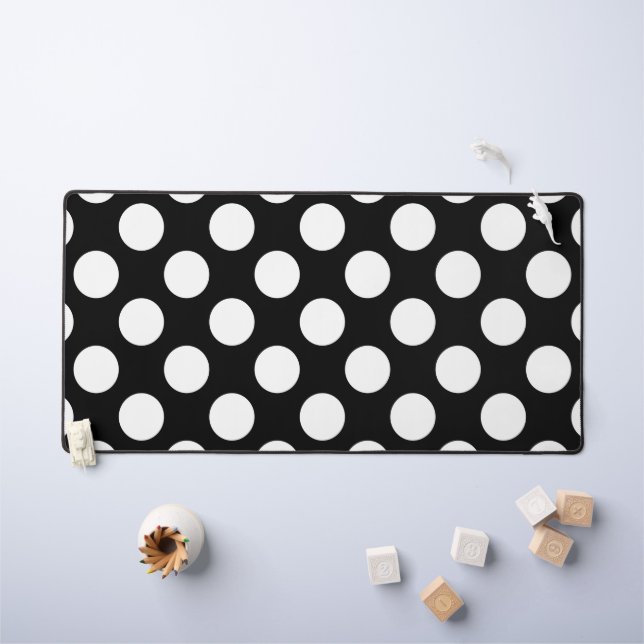 Pois noirs et blancs, Motif Polka (Tableau pour enfants)