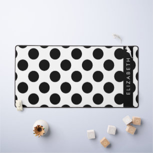 Pois noirs et blancs, pointillés, Votre nom