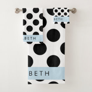 Pois noirs et blancs, pointillés, Votre nom