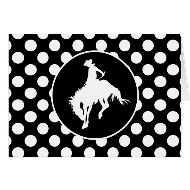 Pois noirs et blancs; Rodeo Cowboy (Devant horizontal)