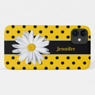 Pois noirs et jaunes, Coque Daisy iPhone 11