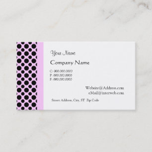 Pois noirs sur Cartes de visite personnalisés rose