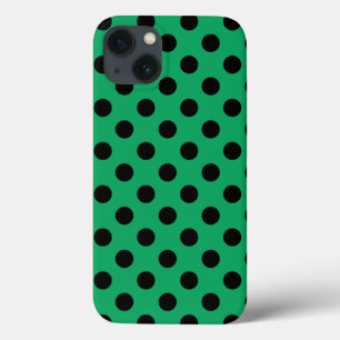 Pois noirs sur Coque vert frais-Mate iPhone c