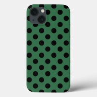 Pois noirs sur Coque vert kelly-Mate iPhone c