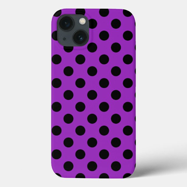 Pois noirs sur Coque violet-coque iphone Mate (Verso)