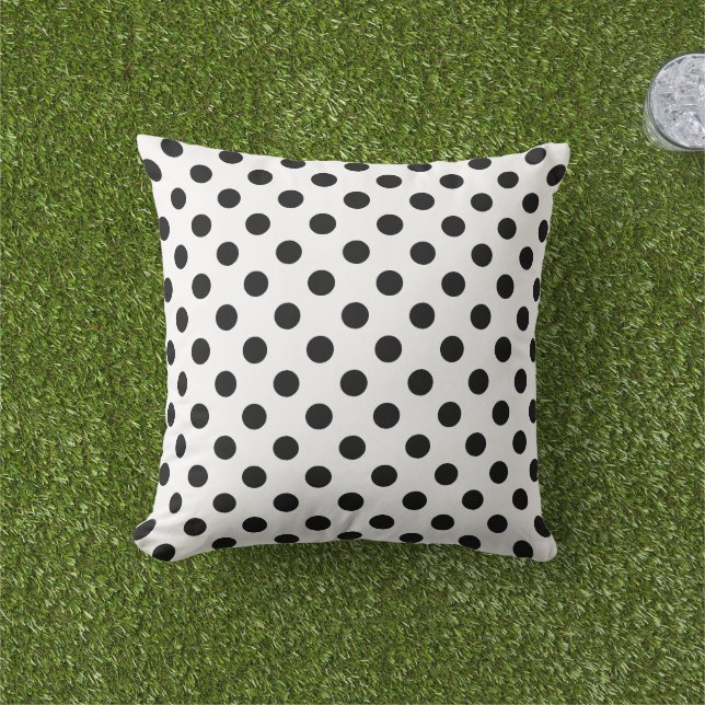 Pois noirs sur oreiller Arrière - plan blanc (Herbe)