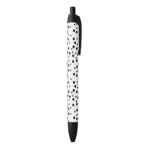 Pois noirs sur stylos blancs