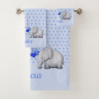 Pois Nom du bébé Blue Elephant Shower Nursery
