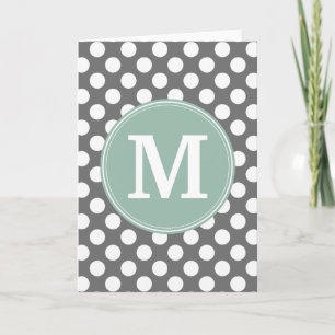Pois Pastel Mint & Grey avec Monogramme personnali