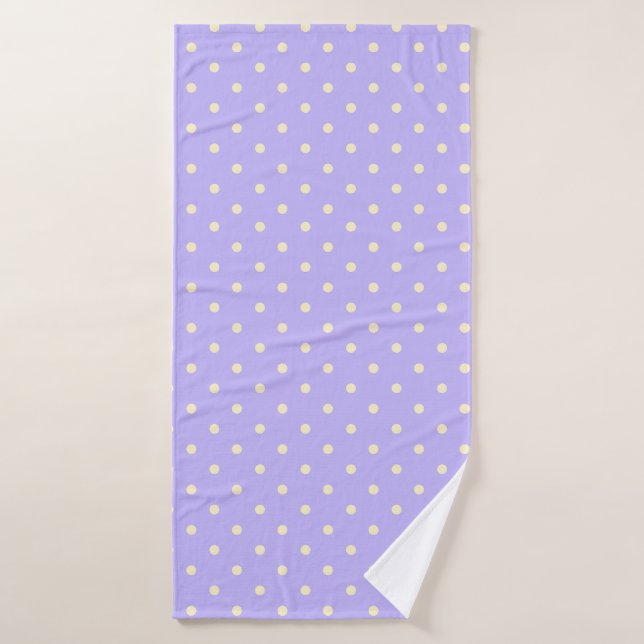 Pois & points lavande et jaune (Serviette de bain)