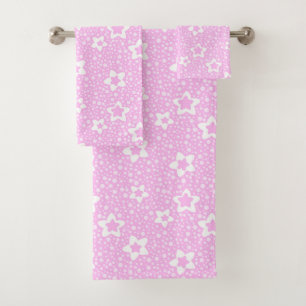 Pois rétro rose chaud avec motif floral