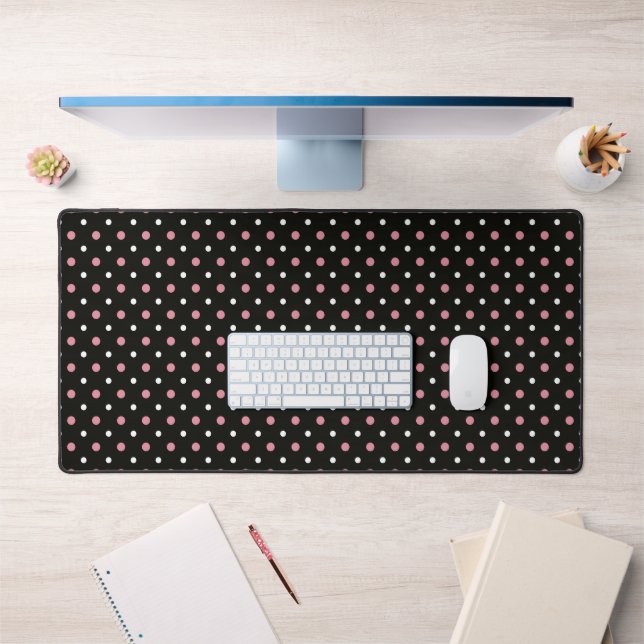 Pois rose blanc et noir (Bureau 1)