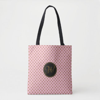 Pois rose de parties scintillantes d'or des sacs